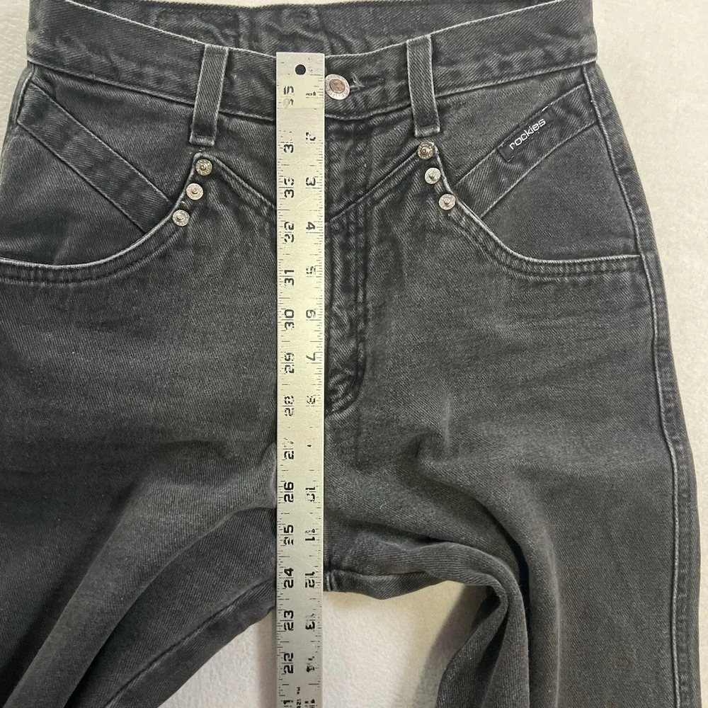 Vintage Rockies Denim Jeans Women's 27/5 Black Denim High Rise Western 430215